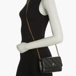 Kurt Geiger London Soho Leather Wallet on Chain In Black